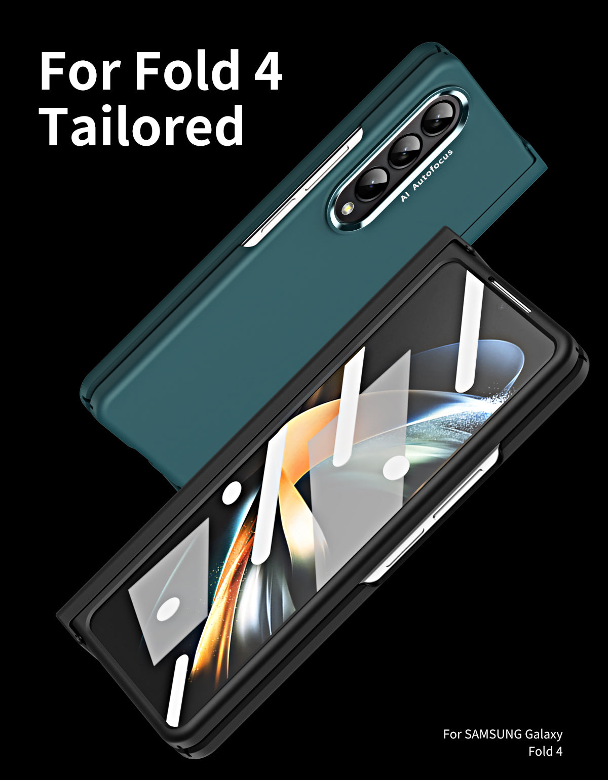 2 Pcs Lens Ring for Samsung Z Fold 4 Hinge Case With Pen Slot Add Touch Pen for Galaxy Z Fold 4 5G