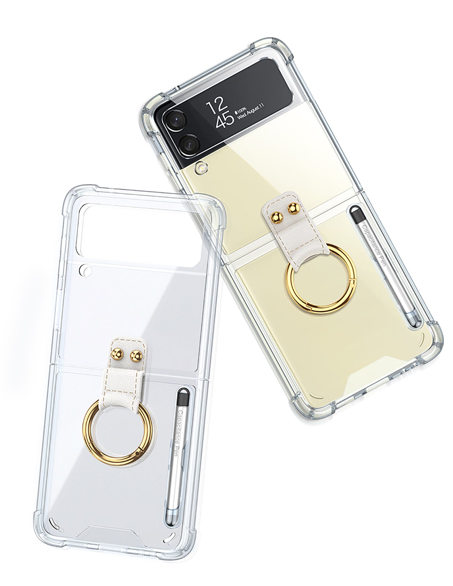 Airbag Corner Hard Silicone Case For Samsung Galaxy Z Flip 3 5G Case Included Capacitance Pen Slot Cover For Galaxy Z Flip 3