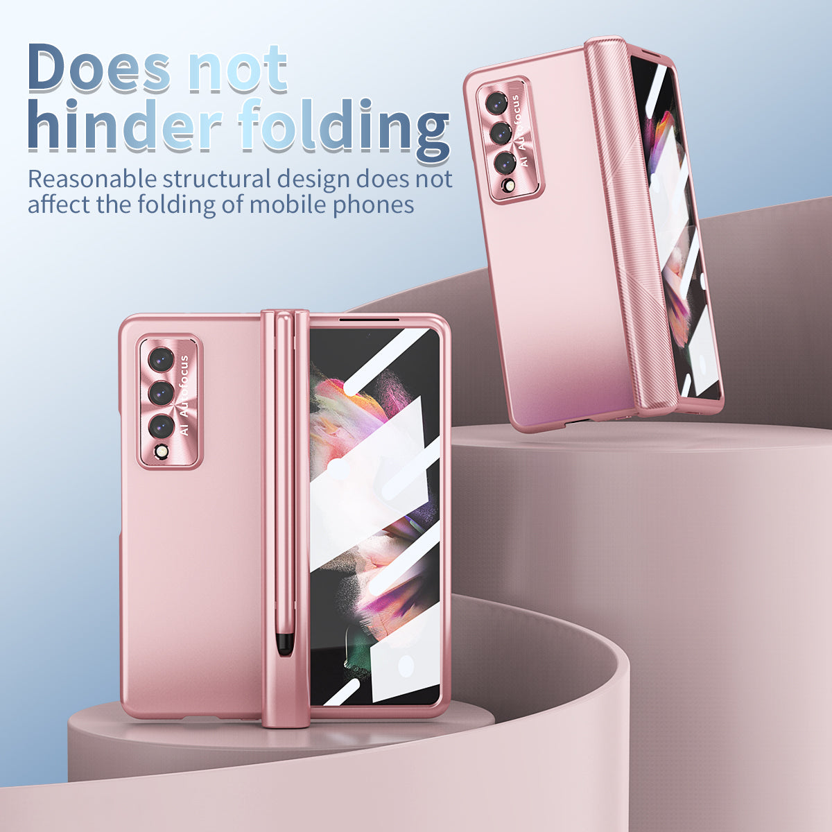 Electroplated Samsung Galaxy Z Fold4 5G Case with Tempered Glass Film and Stylus