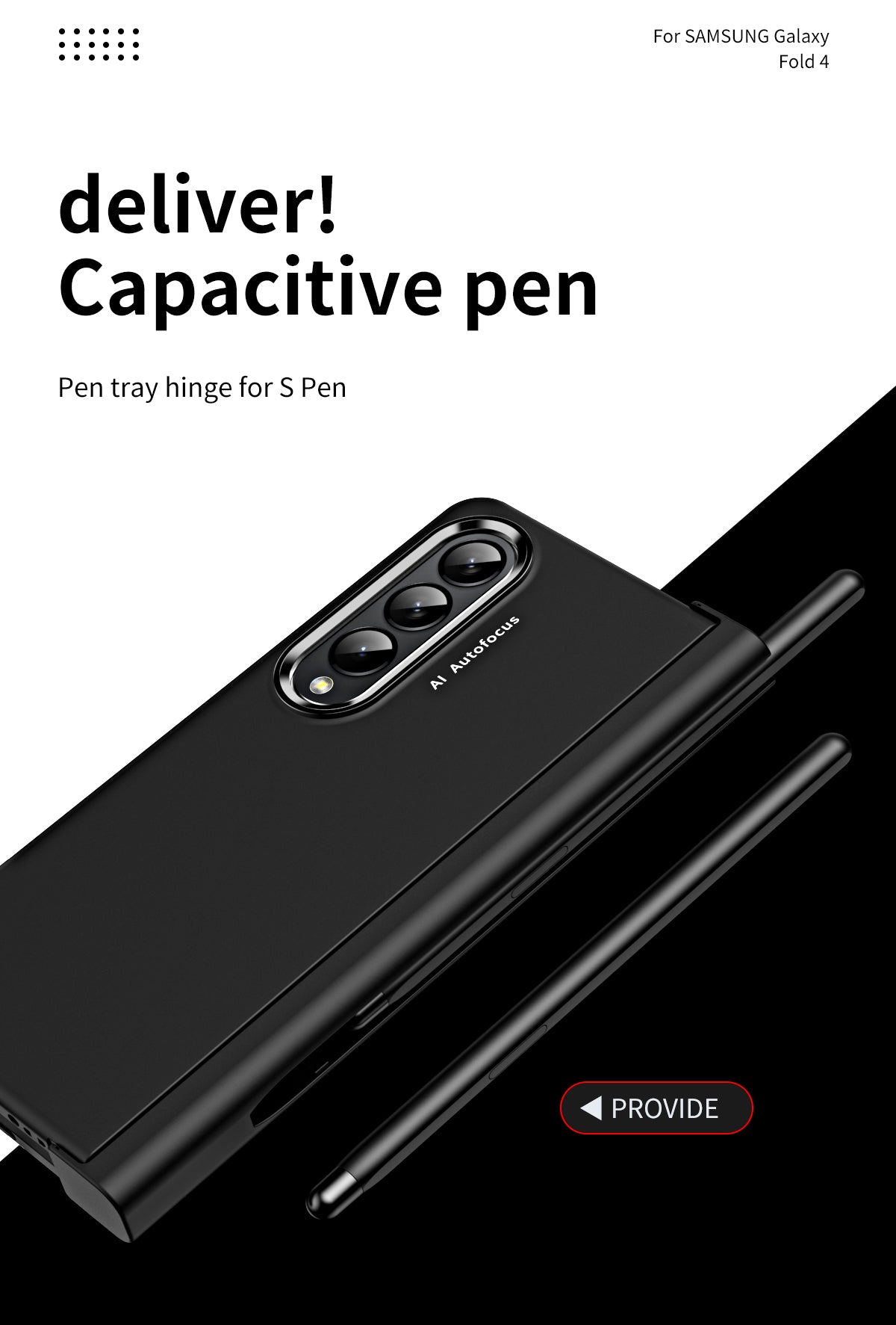 2 Pcs Lens Ring for Samsung Z Fold 4 Hinge Case With Pen Slot Add Touch Pen for Galaxy Z Fold 4 5G