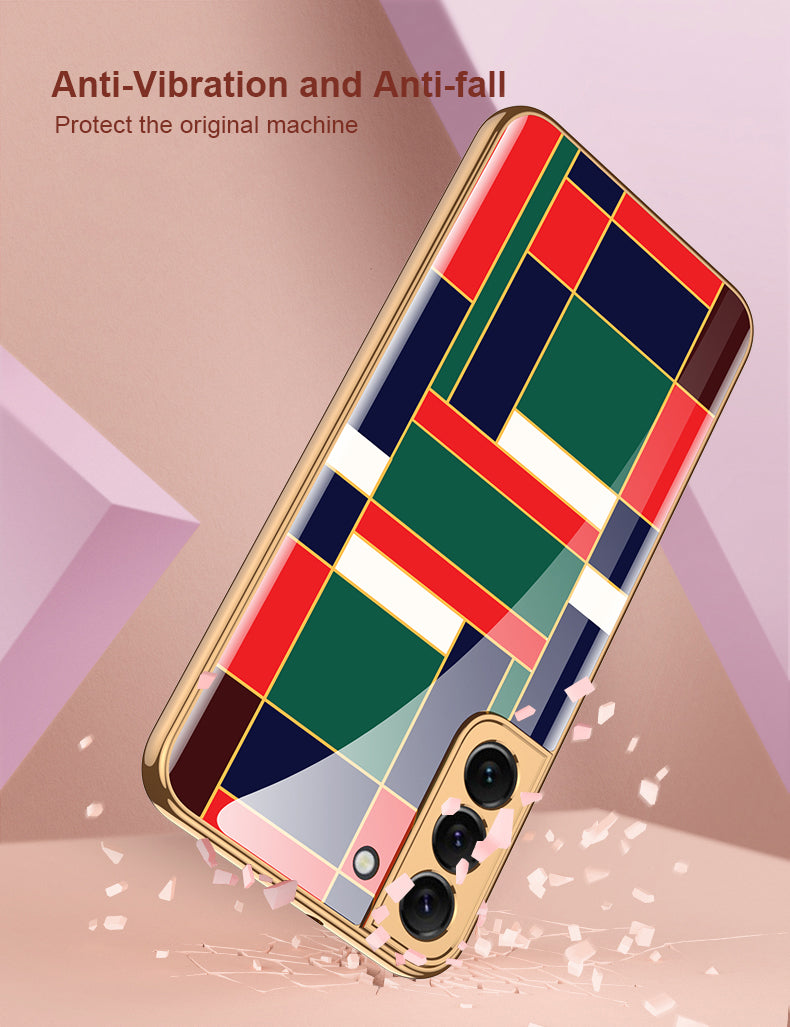 Painted Tempered Glass Case For Samsung Galaxy S22 Plus Ultra Case