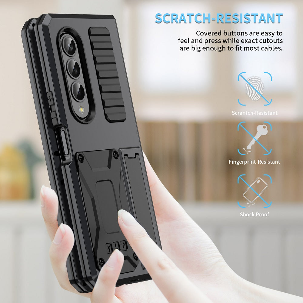 Aluminum Alloy Metal Samsung Galaxy Z Fold4 5G Case Heavy Duty Protection Stand Back Cover for Samsung Z Fold4 Capa