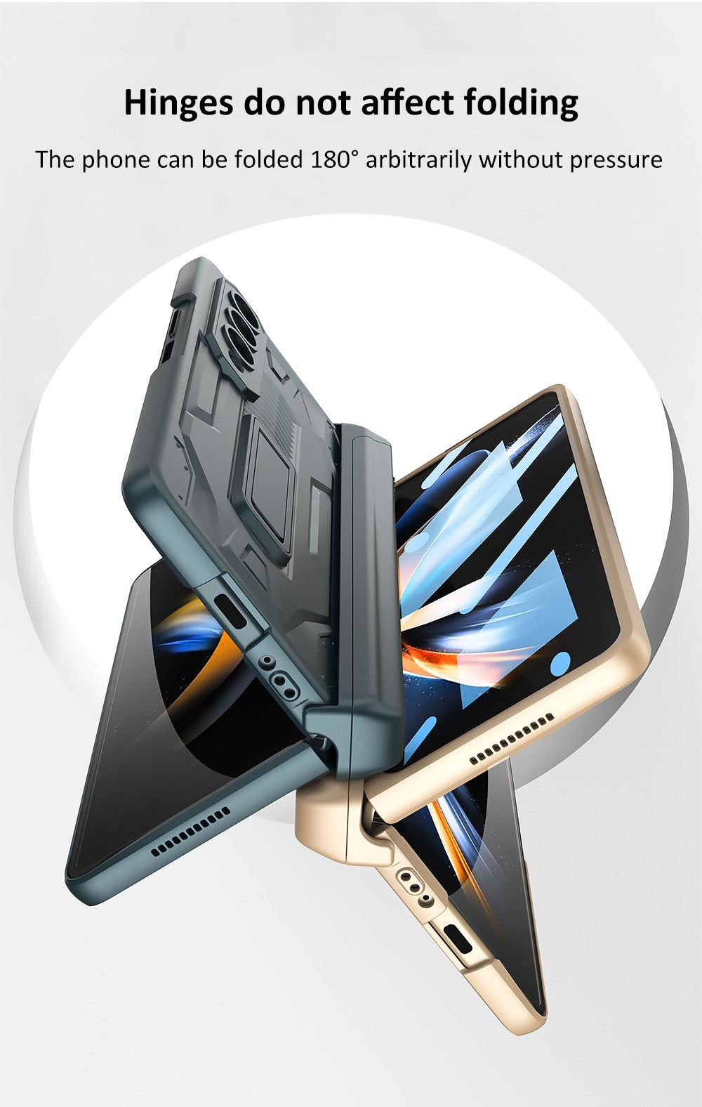 Shockproof Armor Case For Samsung Galaxy Z Fold4 5G Cover With Magnetic Hinge Slide Pen Slot & Film
