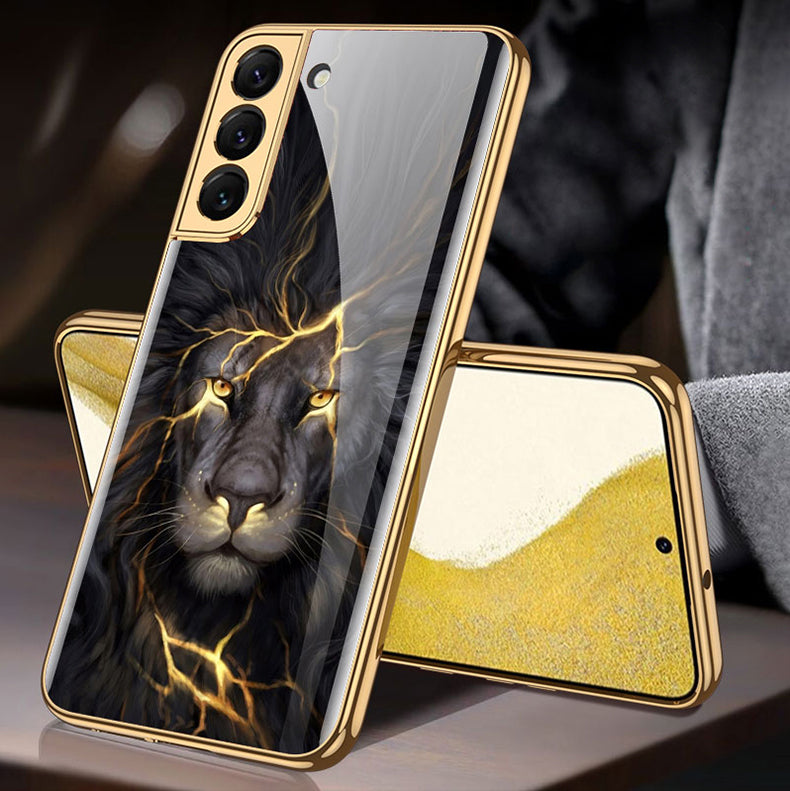 Tempered Glass Case For Samsung Galaxy S22 Plus Ultra Case Luxury Plating Frame Cover For Samsung S22 Plus Ultra