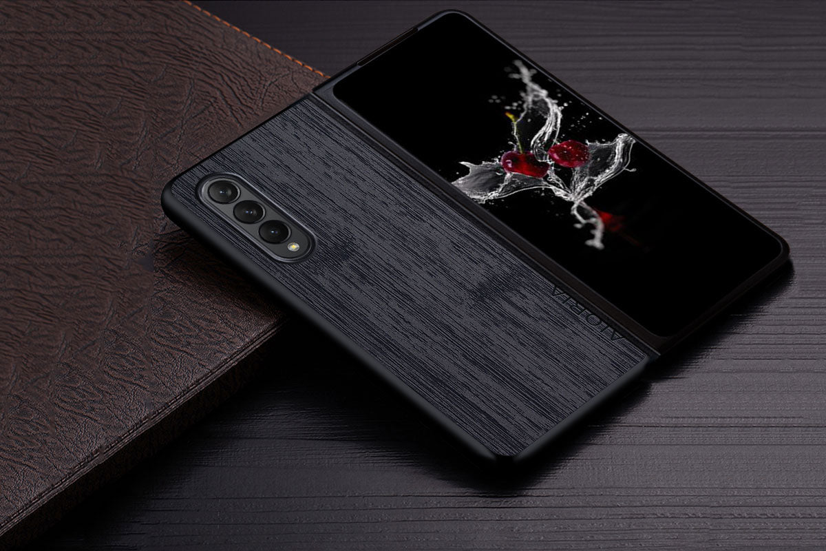 Samsung Galaxy Z Fold4 5G Bamboo Wood Pattern Leather Cover