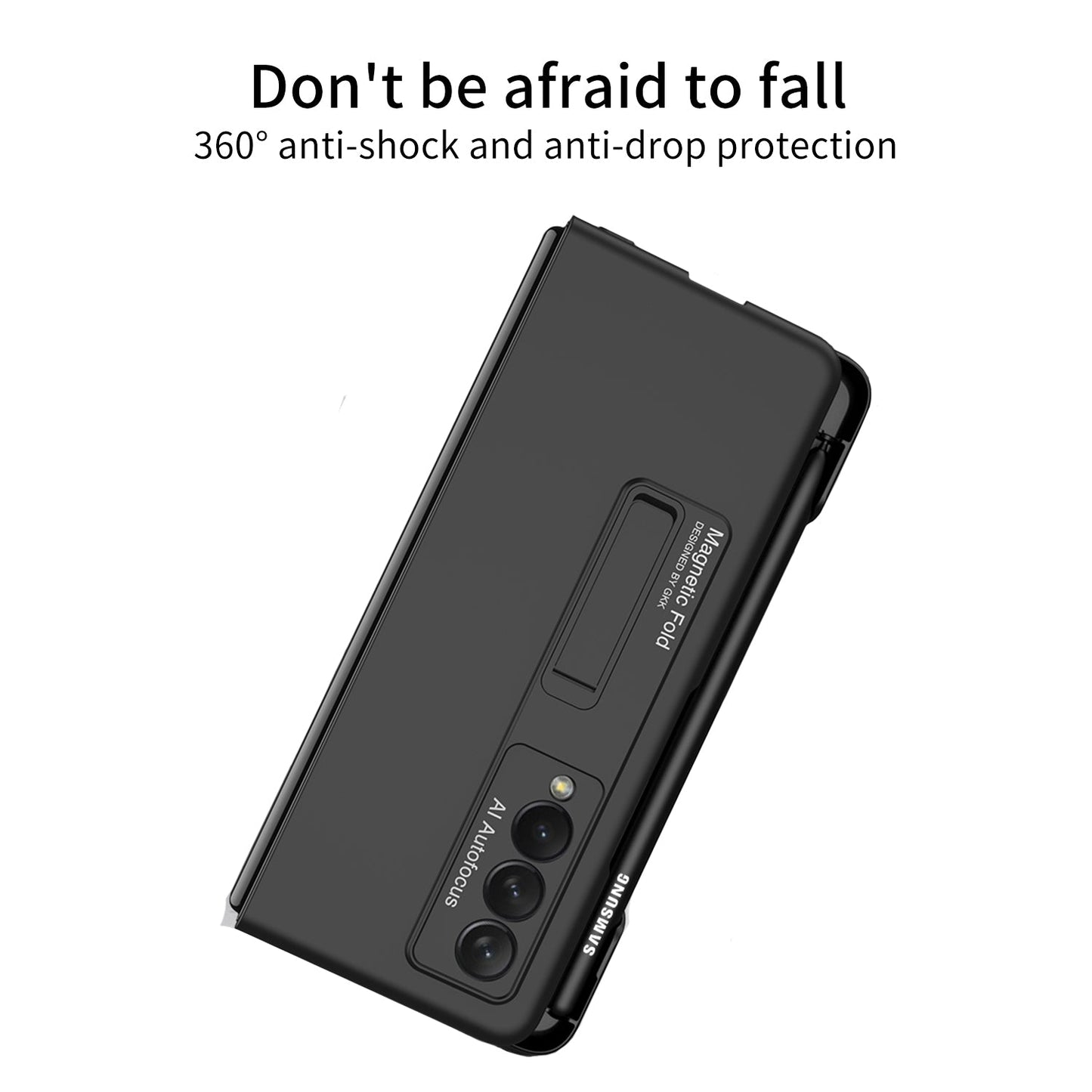 Ultra-thin Pen Slot Case For Samsung Galaxy Z Fold 3 5G Case Magnetic Holder Plastic Cover For Galaxy Z Fold 3 5G
