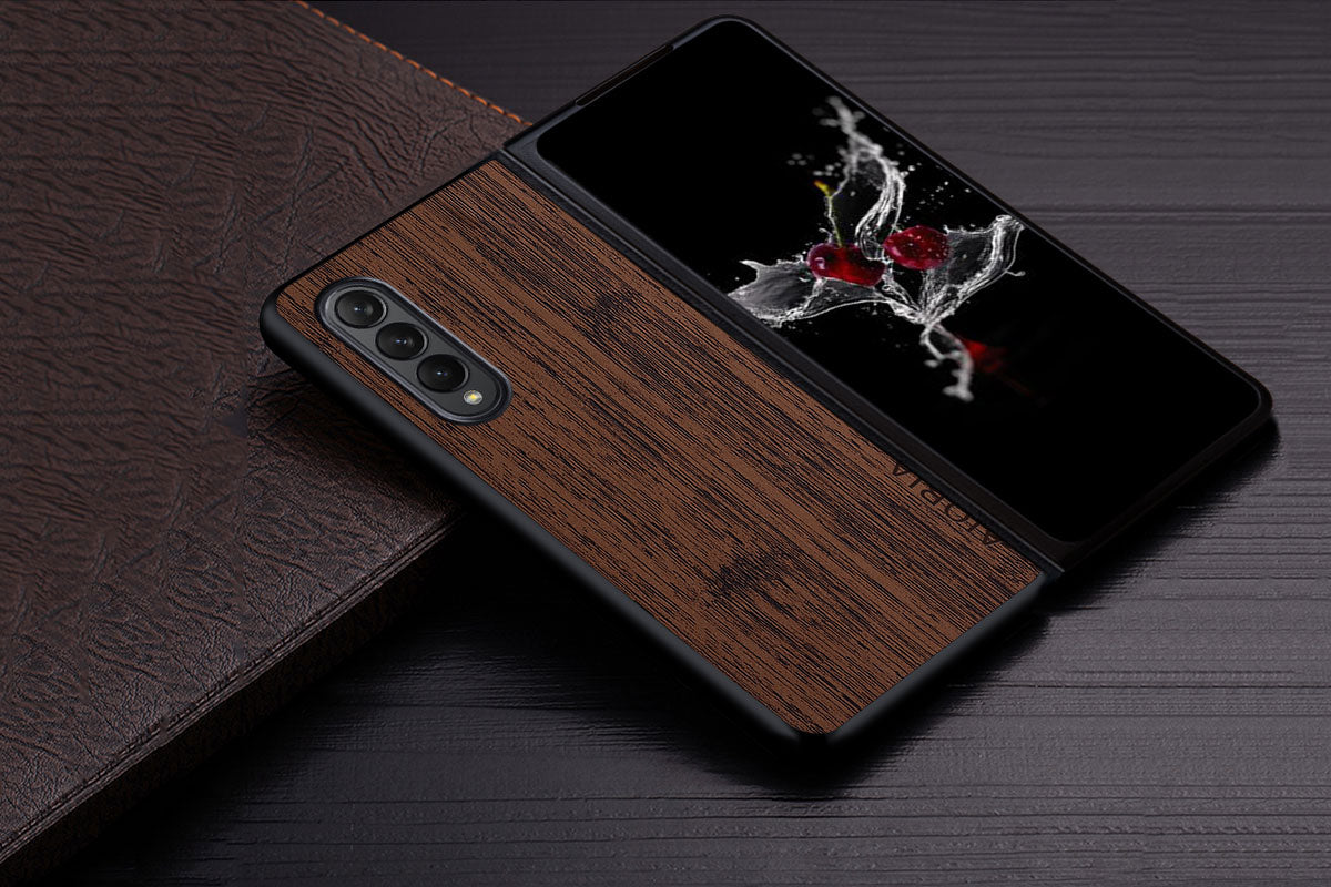 Samsung Galaxy Z Fold4 5G Bamboo Wood Pattern Leather Cover