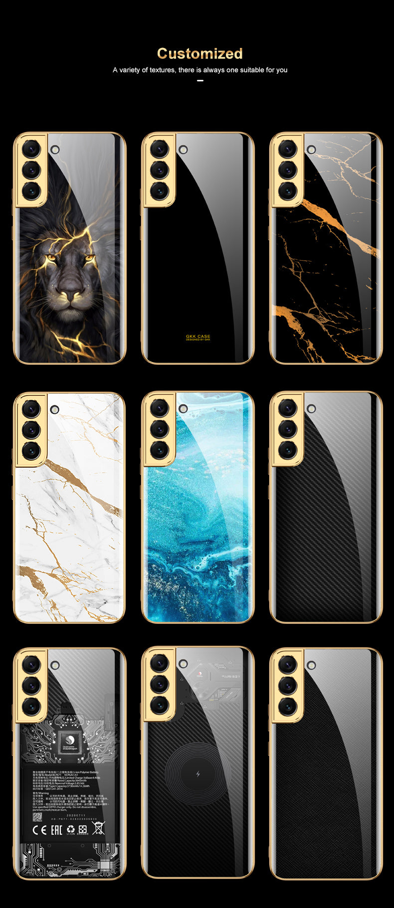 Tempered Glass Case For Samsung Galaxy S22 Plus Ultra Case Luxury Plating Frame Cover For Samsung S22 Plus Ultra