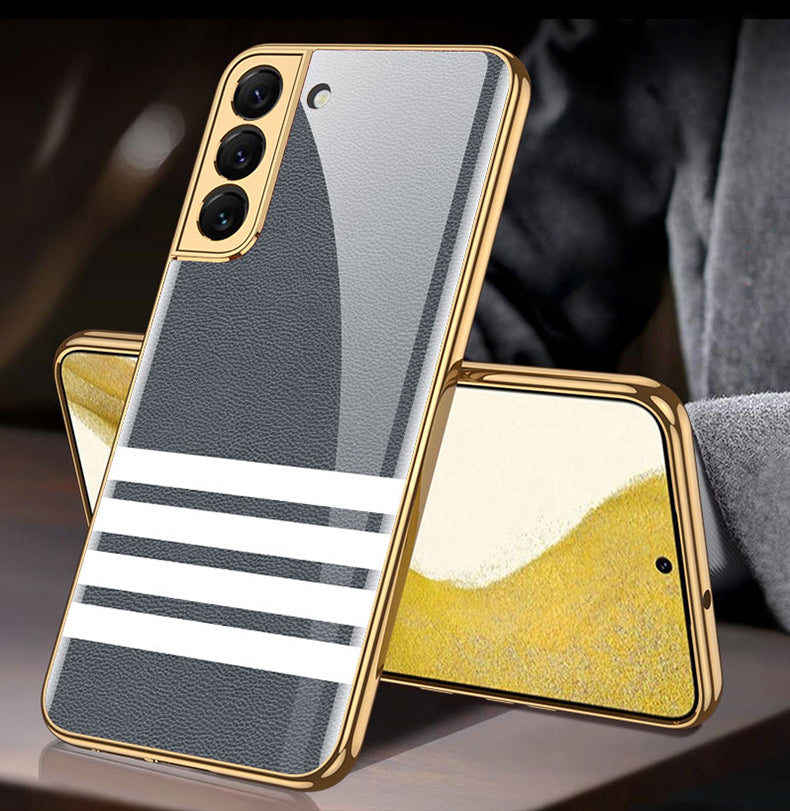 Tempered Glass Case For Samsung Galaxy S22 Plus Ultra Case Luxury Plating Frame Cover For Samsung S22 Plus Ultra