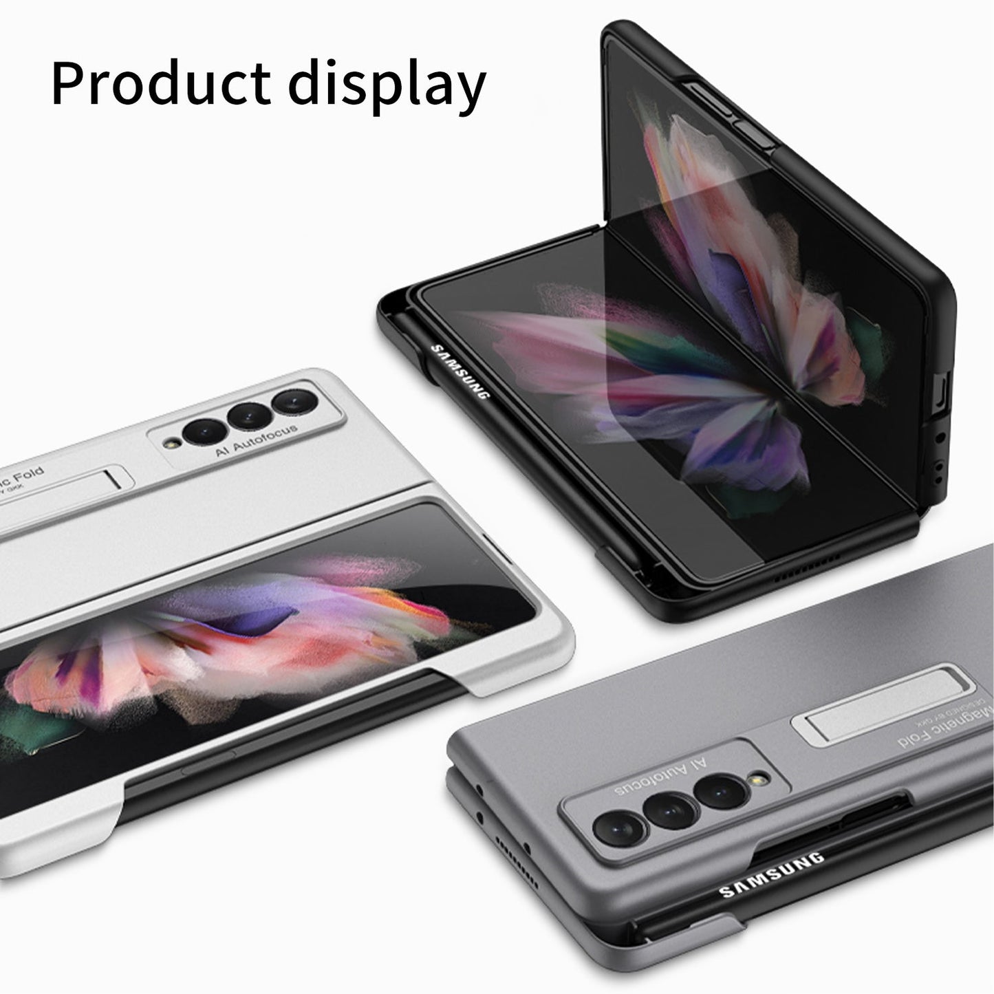 Ultra-thin Pen Slot Case For Samsung Galaxy Z Fold 3 5G Case Magnetic Holder Plastic Cover For Galaxy Z Fold 3 5G