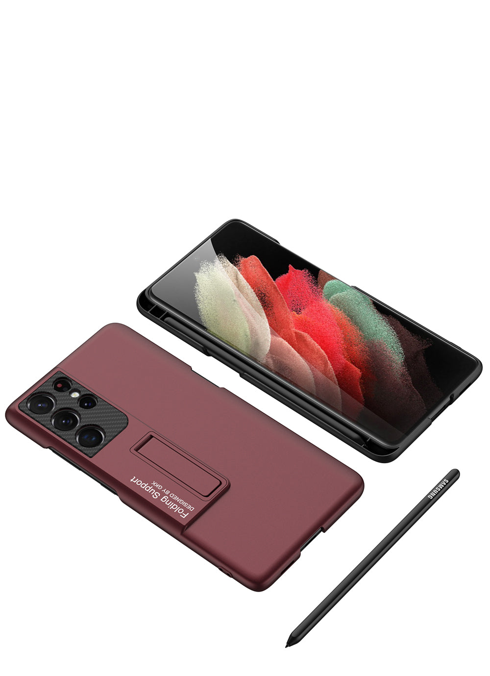 Case for Samsung Galaxy S21 S22 Plus Ultra Ultra-Slim Shockproof Side Pen Stand Plastic Cover For Galaxy S21 S22 Ultra