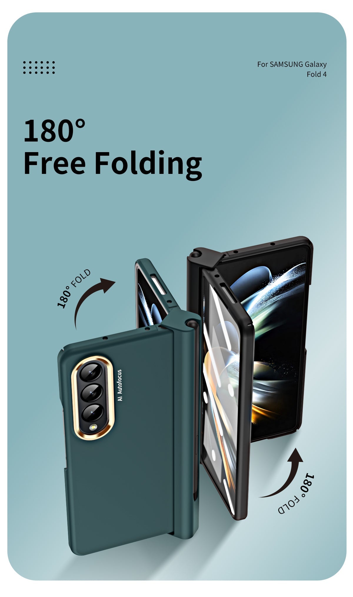 2 Pcs Lens Ring for Samsung Z Fold 4 Hinge Case With Pen Slot Add Touch Pen for Galaxy Z Fold 4 5G