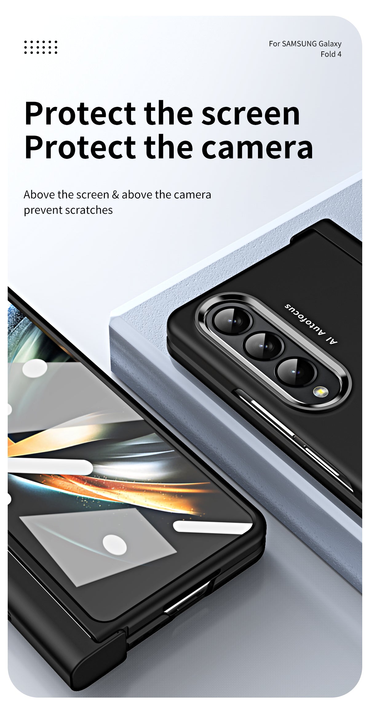 2 Pcs Lens Ring for Samsung Z Fold 4 Hinge Case With Pen Slot Add Touch Pen for Galaxy Z Fold 4 5G