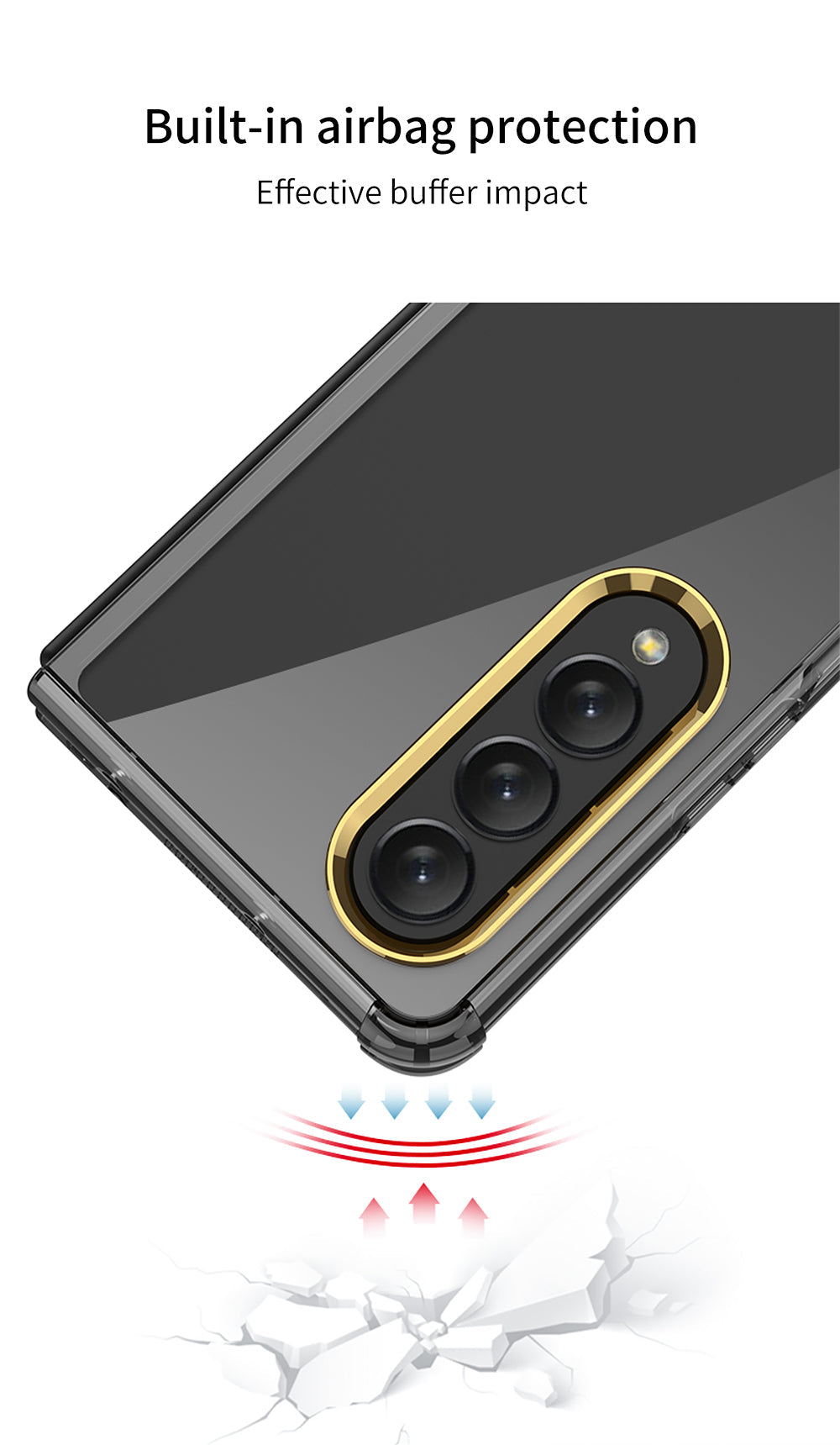 Airbag Bumper With Glass Frame Cover For Samsung Galaxy Z Fold 4 Case Shockproof Clear Soft Edge Case For Galaxy Z Fold4 5G
