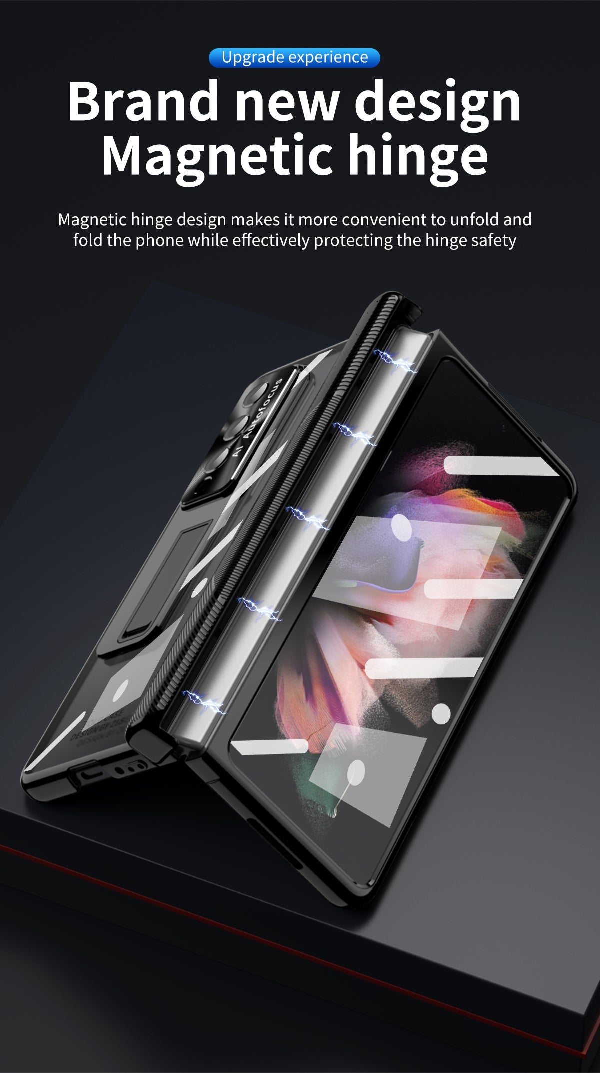 Electroplated  Magnetic Hinge Cover For Samsung Galaxy Z Fold4 5G