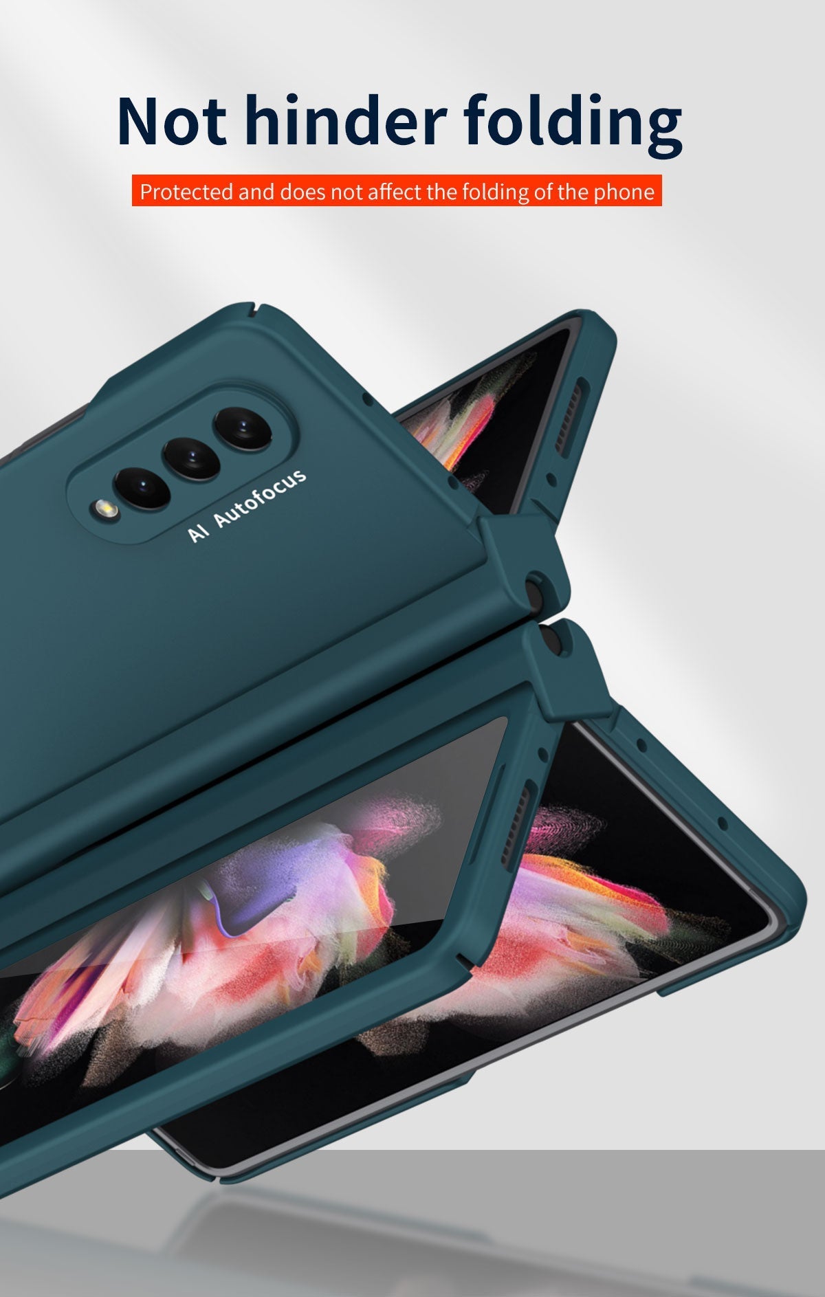 Samsung Galaxy Z Fold4 5G Hinge Case with Pen Slot Holder Hinge Case with Front Screen Glass Film