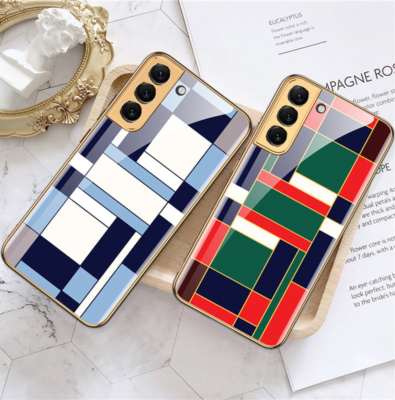 Painted Tempered Glass Case For Samsung Galaxy S22 Plus Ultra Case