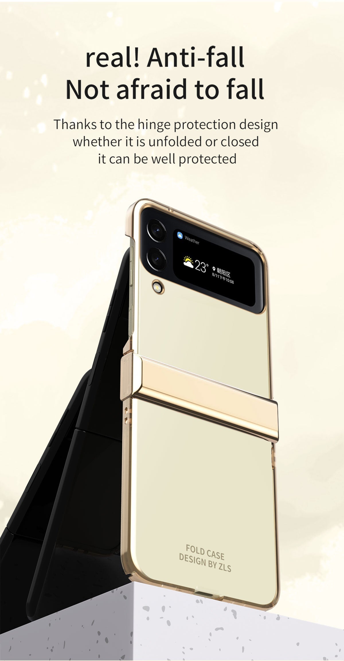 Hinge Case for Samsung Galaxy Z Flip 4 5G Case Full Protection Plating Transparent