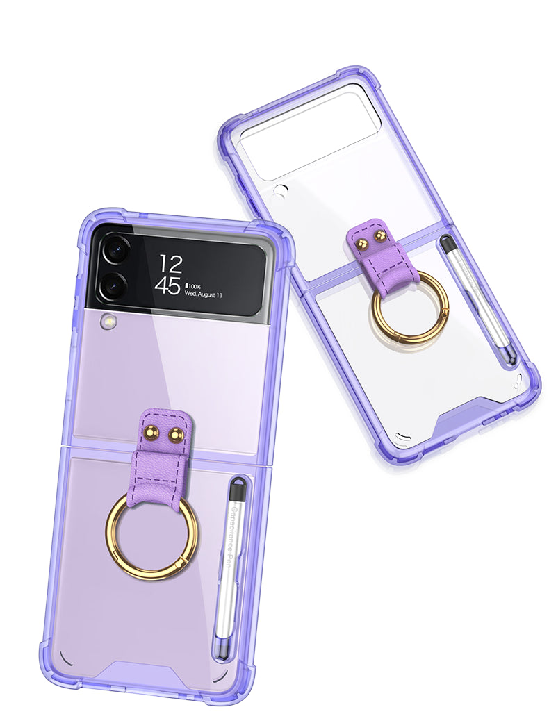 Airbag Corner Hard Silicone Case For Samsung Galaxy Z Flip 3 5G Case Included Capacitance Pen Slot Cover For Galaxy Z Flip 3