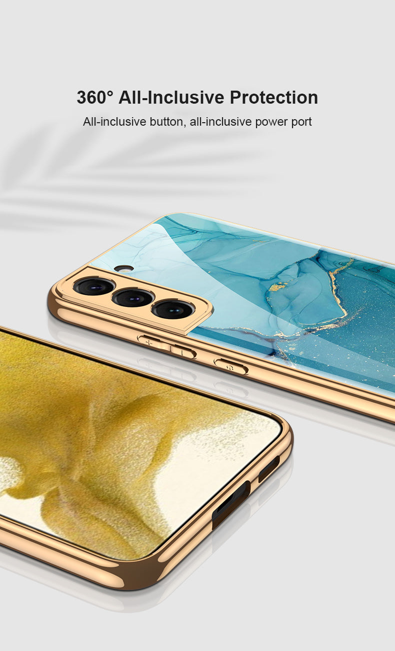 Case For Samsung Galaxy S21 S22 Ultra Case Electroplated Painted Tempered Glass Hard Cover For Galaxy S21 S22 Ultra
