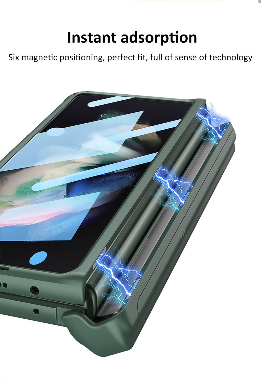 All-included Magnetic Hinge Screen Glass Case For Samsung Galaxy Z Fold 3 Case Slide Pen Holder Cover For Galaxy Z Fold3 5G