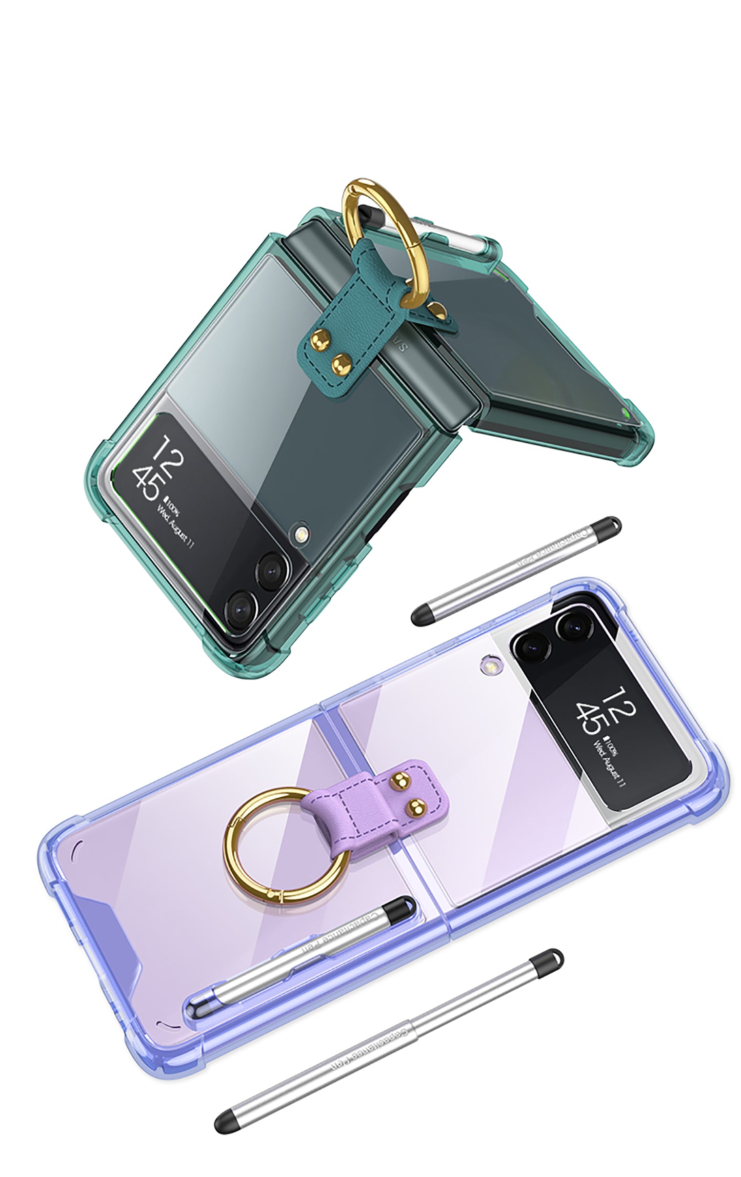 Airbag Corner Hard Silicone Case For Samsung Galaxy Z Flip 3 5G Case Included Capacitance Pen Slot Cover For Galaxy Z Flip 3