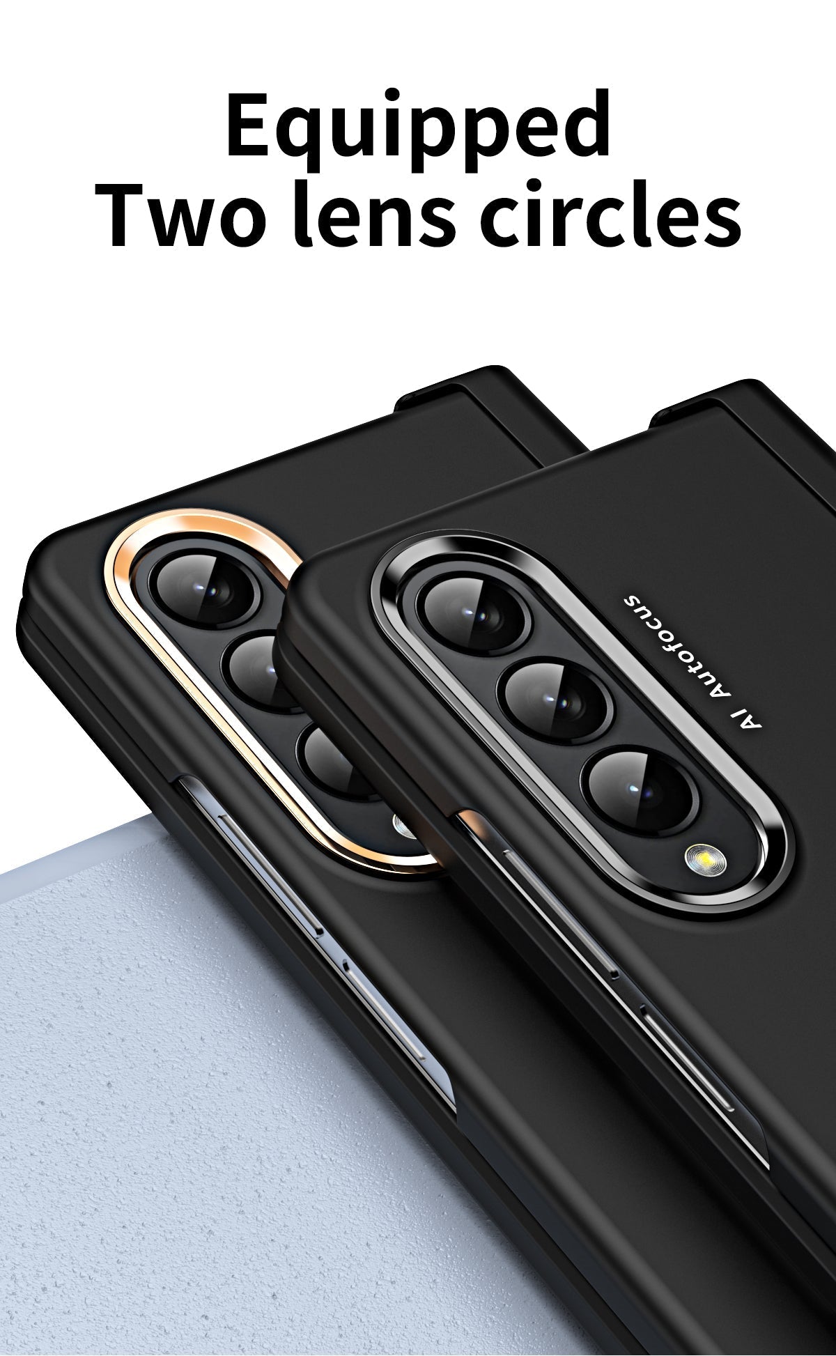 2 Pcs Lens Ring for Samsung Z Fold 4 Hinge Case With Pen Slot Add Touch Pen for Galaxy Z Fold 4 5G