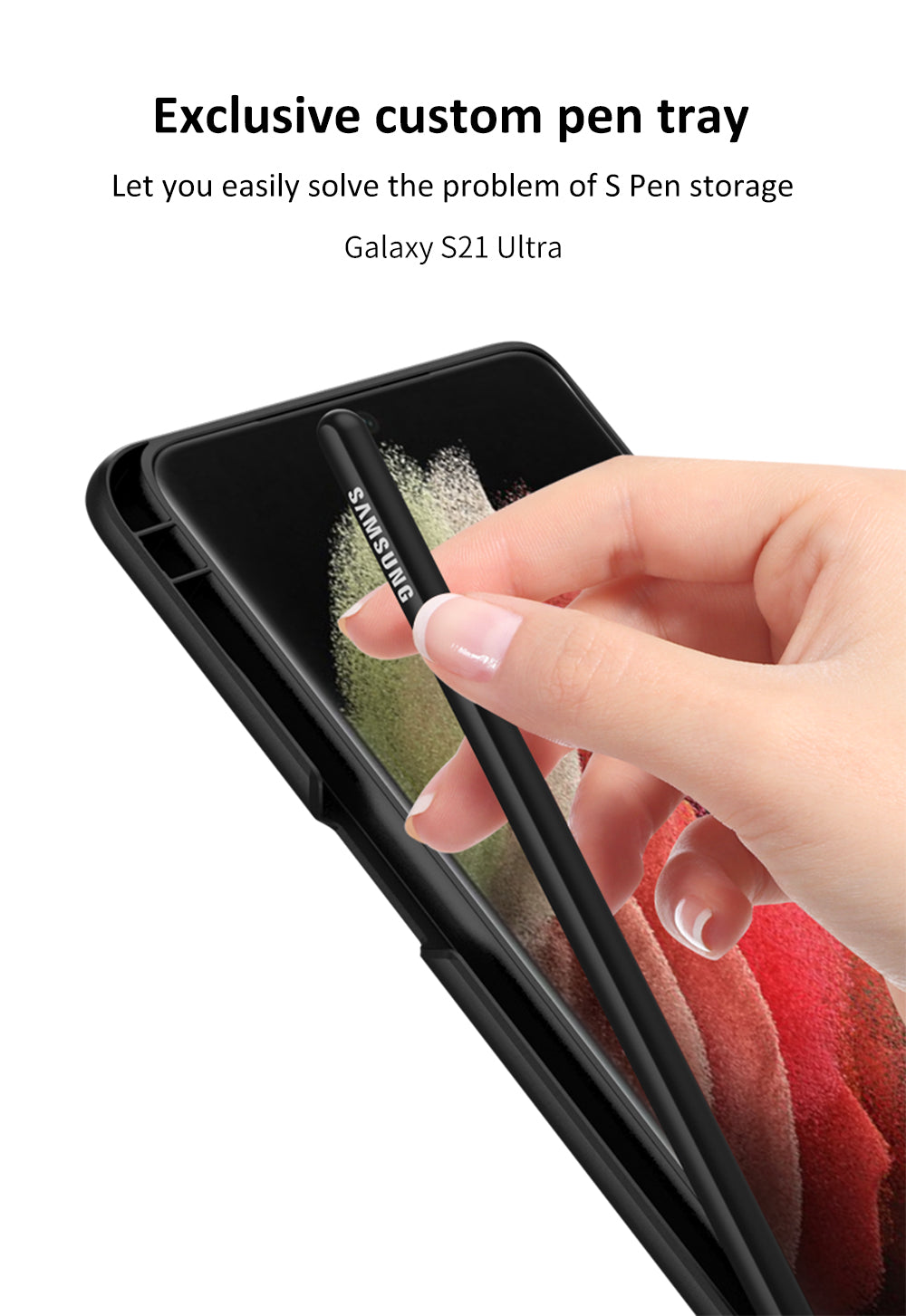 Case for Samsung Galaxy S21 S22 Plus Ultra Ultra-Slim Shockproof Side Pen Stand Plastic Cover For Galaxy S21 S22 Ultra