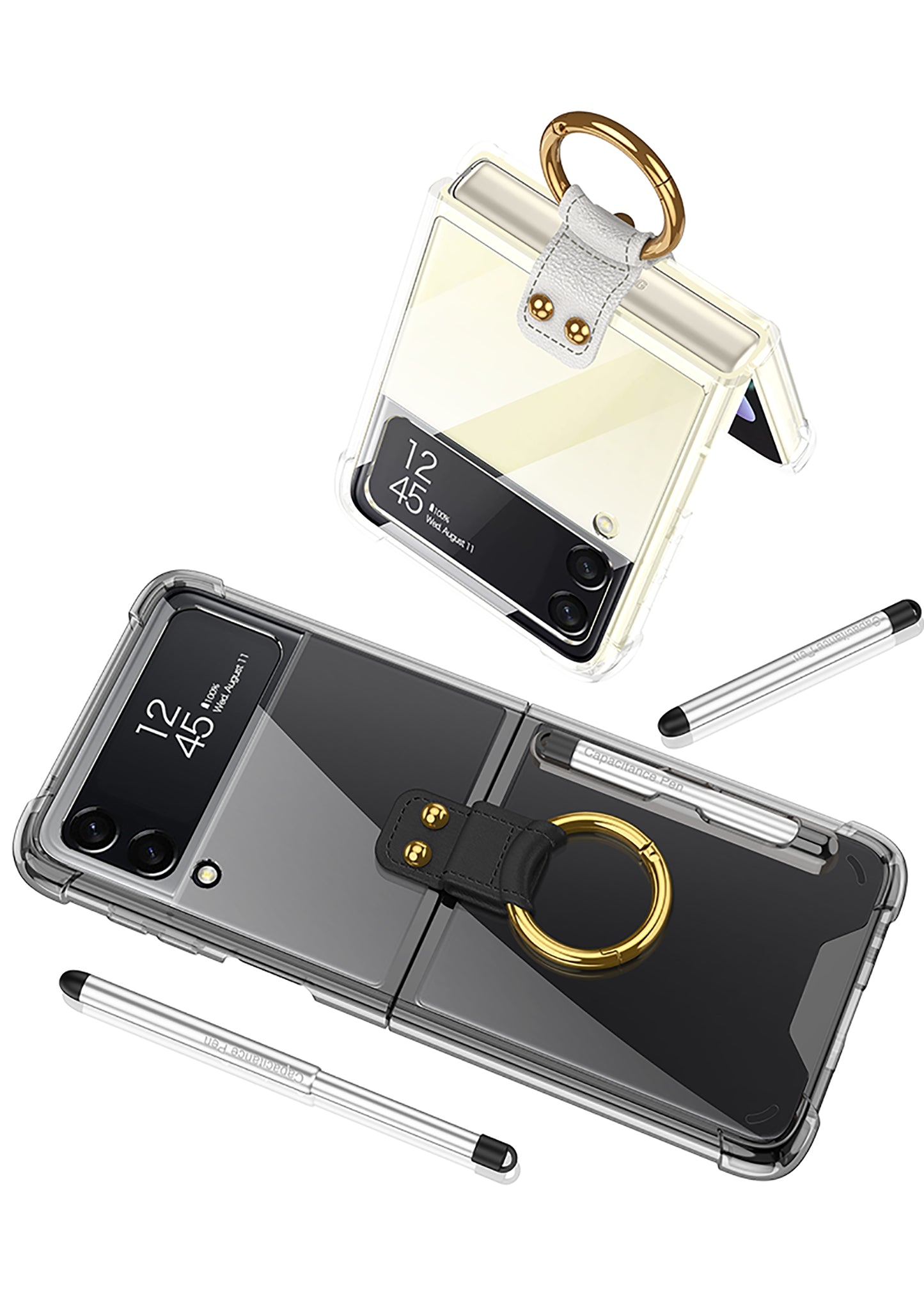Airbag Corner Hard Silicone Case For Samsung Galaxy Z Flip 3 5G Case Included Capacitance Pen Slot Cover For Galaxy Z Flip 3