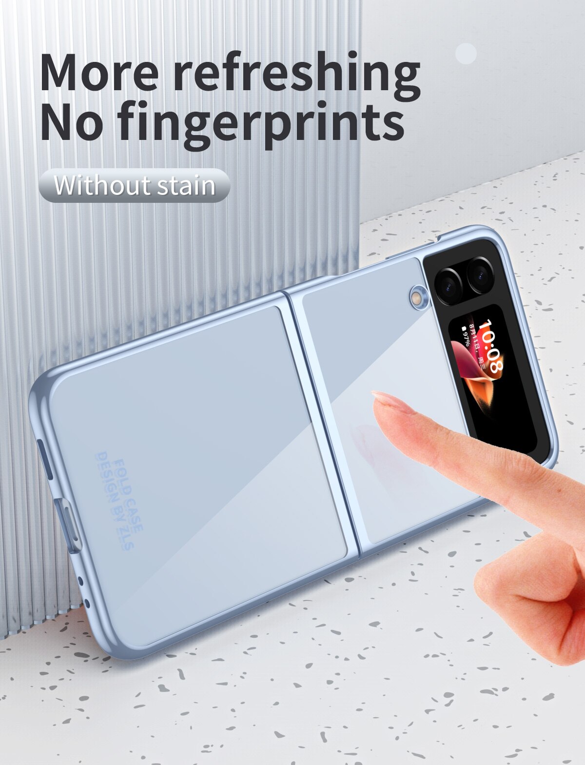 Clear Plating Capa For Samsung Galaxy Z Flip4 5G  Case Fundas Transparent Frame Hard PC Protection Cover