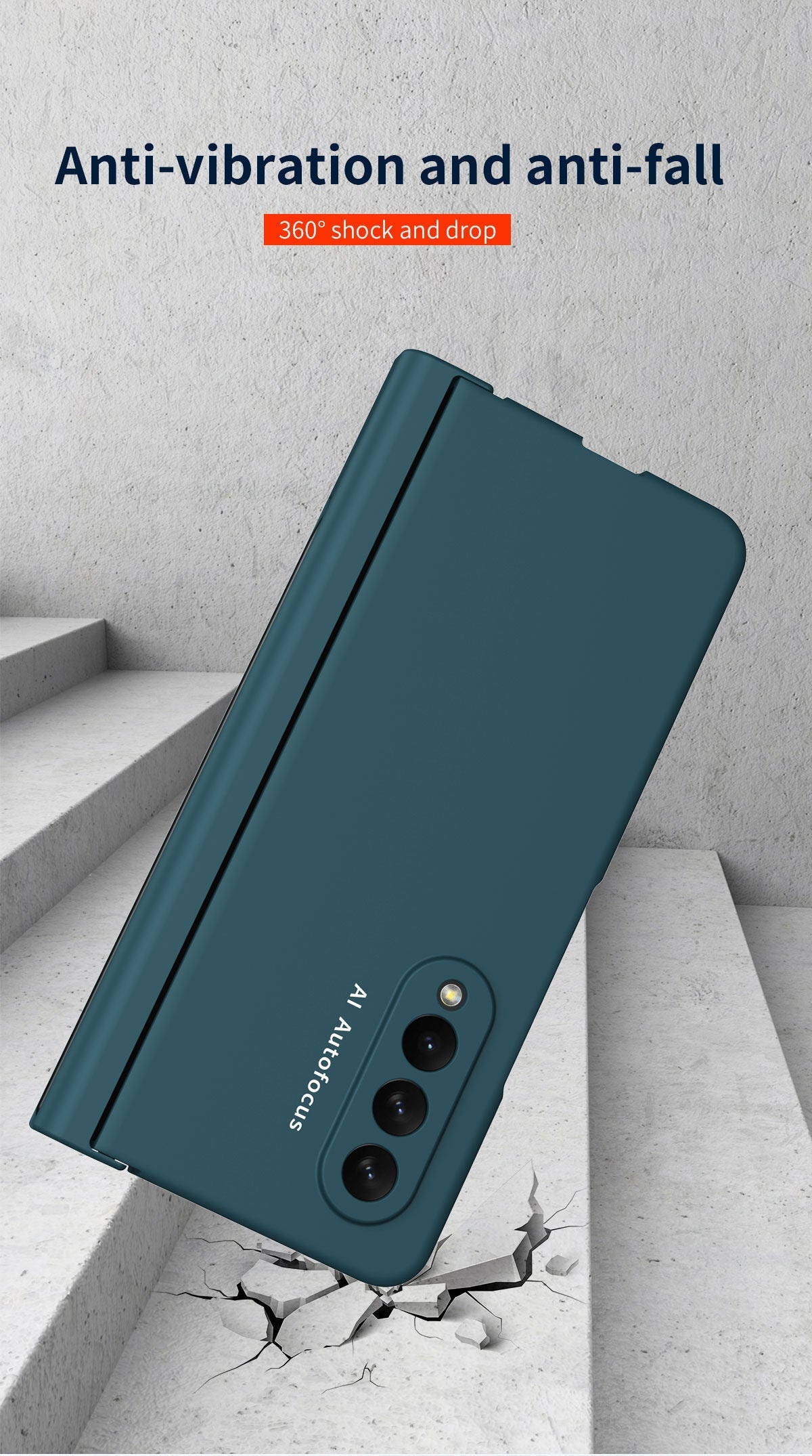 Samsung Galaxy Z Fold4 5G Hinge Case with Pen Slot Holder Hinge Case with Front Screen Glass Film