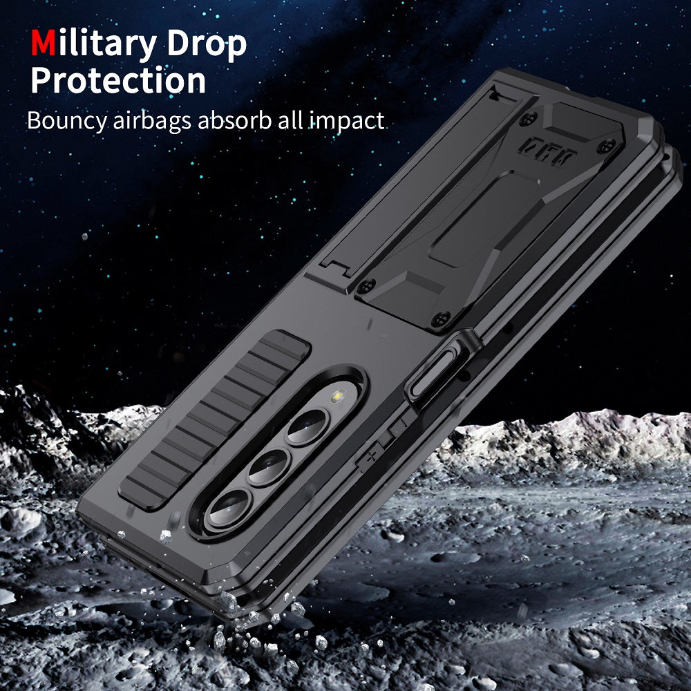 Aluminum Alloy Metal Samsung Galaxy Z Fold4 5G Case Heavy Duty Protection Stand Back Cover for Samsung Z Fold4 Capa
