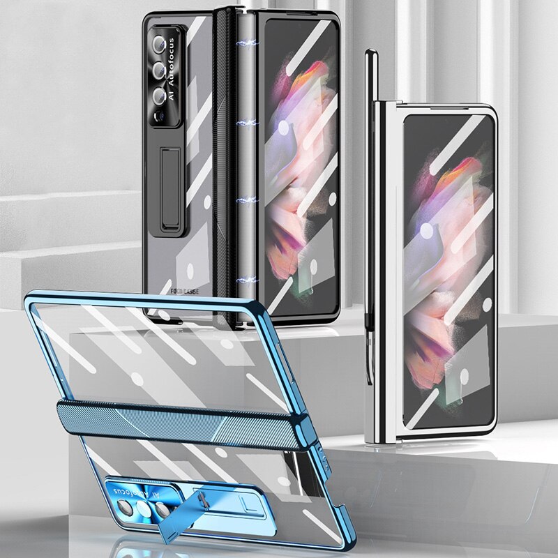Magnetic Double Hinge Case For Samsung Galaxy Z Fold4 5G With Film Protector and Stylus