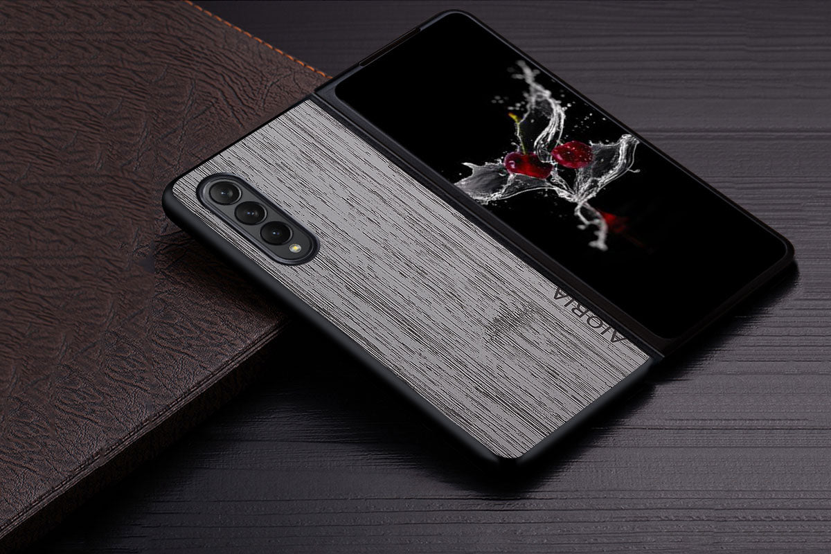 Samsung Galaxy Z Fold4 5G Bamboo Wood Pattern Leather Cover