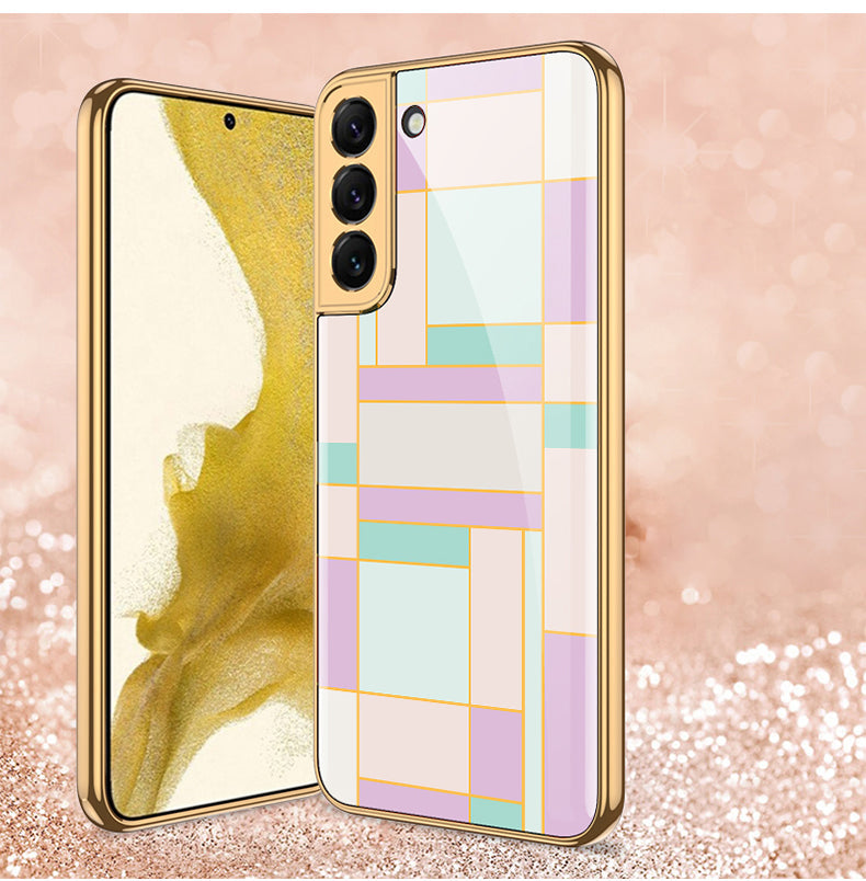 Painted Tempered Glass Case For Samsung Galaxy S22 Plus Ultra Case