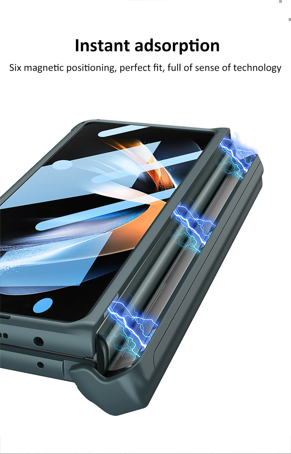 Shockproof Armor Case For Samsung Galaxy Z Fold4 5G Cover With Magnetic Hinge Slide Pen Slot & Film