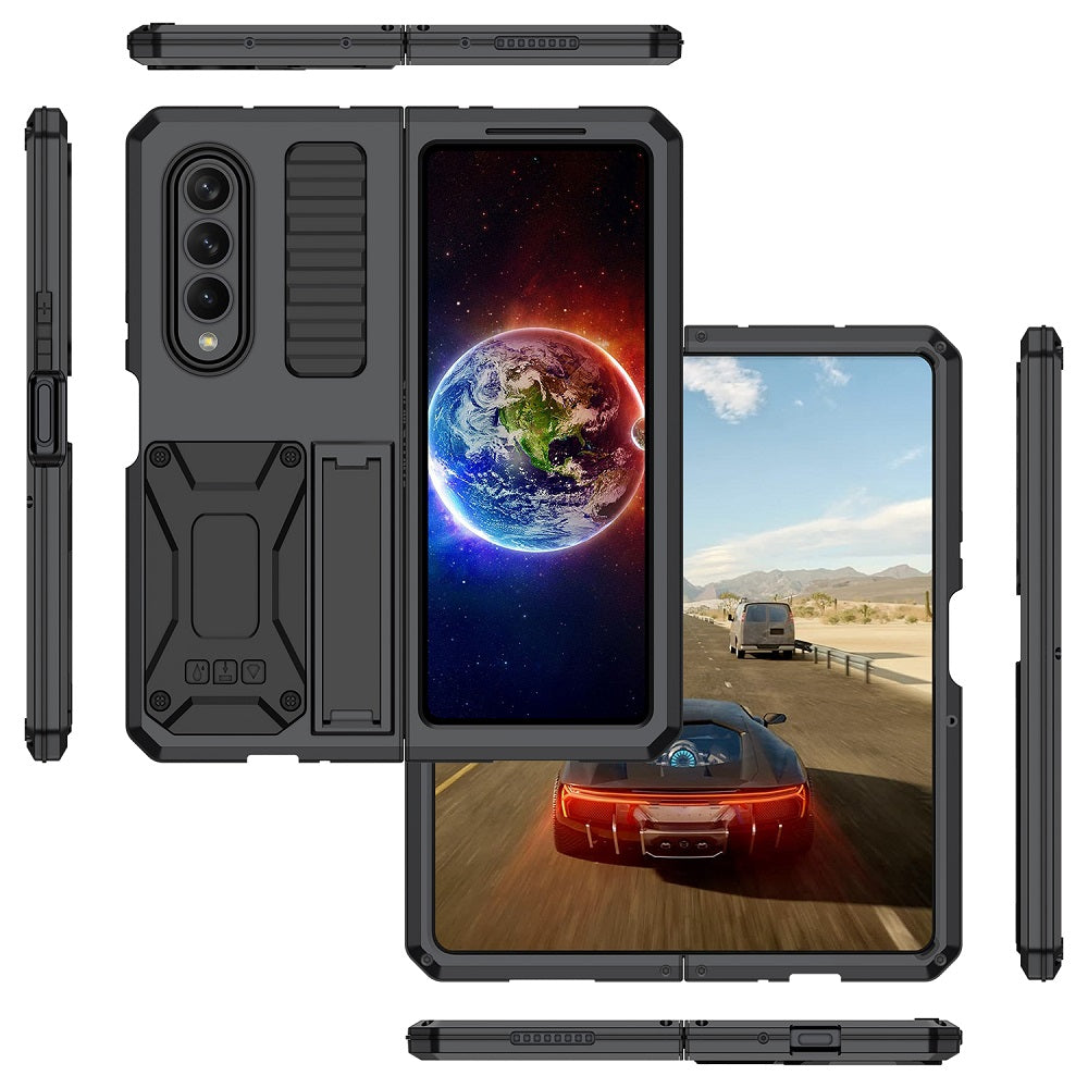Aluminum Alloy Metal Samsung Galaxy Z Fold4 5G Case Heavy Duty Protection Stand Back Cover for Samsung Z Fold4 Capa