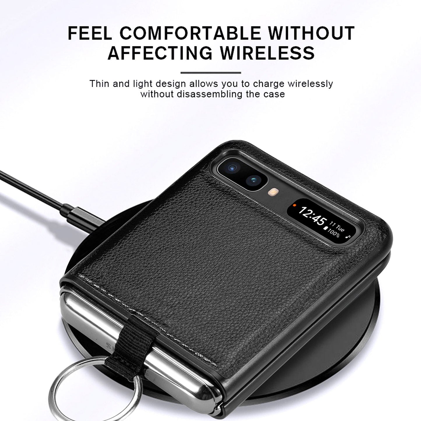 Shock Proof Finger Ring Leather Case for Samsung Galaxy Z Flip 4 5G Flip4 Flip3 Flip 3 Anti-Slip Matte Cover Fundas