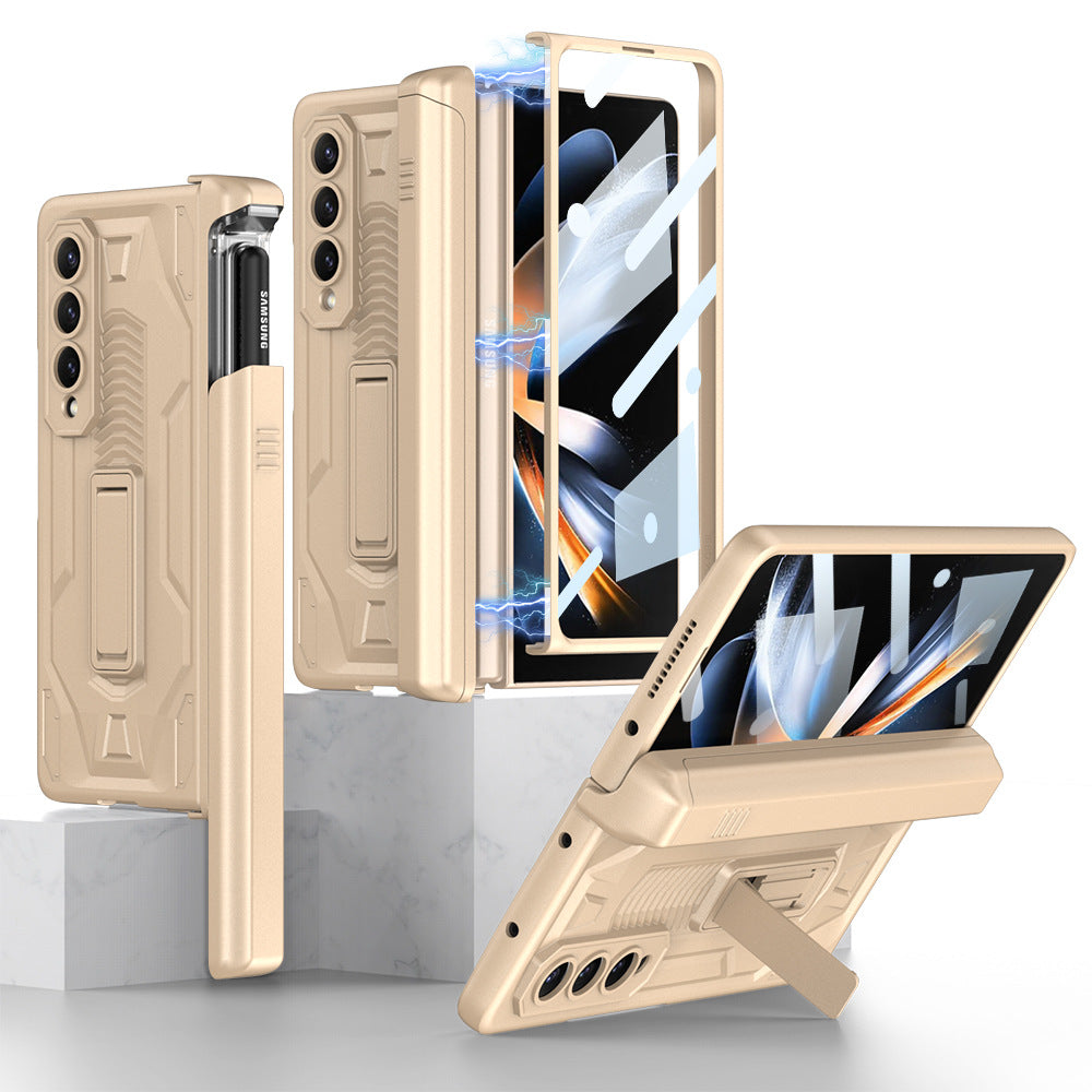 Shockproof Armor Case For Samsung Galaxy Z Fold4 5G Cover With Magnetic Hinge Slide Pen Slot & Film