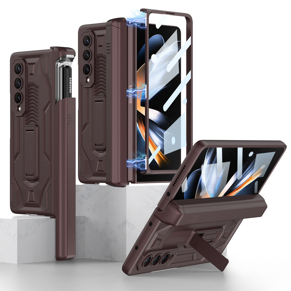 Shockproof Armor Case For Samsung Galaxy Z Fold4 5G Cover With Magnetic Hinge Slide Pen Slot & Film