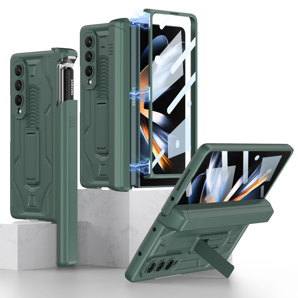 Shockproof Armor Case For Samsung Galaxy Z Fold4 5G Cover With Magnetic Hinge Slide Pen Slot & Film
