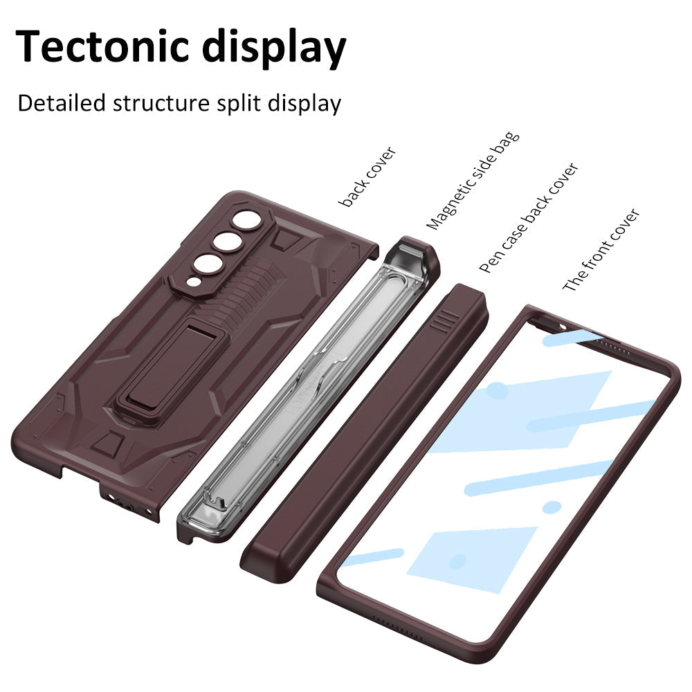 Shockproof Armor Case For Samsung Galaxy Z Fold4 5G Cover With Magnetic Hinge Slide Pen Slot & Film