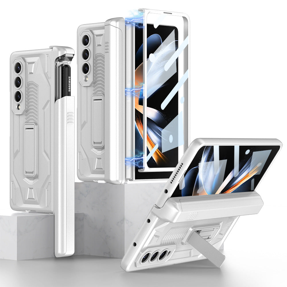 Shockproof Armor Case For Samsung Galaxy Z Fold4 5G Cover With Magnetic Hinge Slide Pen Slot & Film