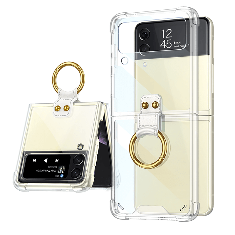 Transparents Airbag Ring Holder Anti-knock Protection Cover Case For Samsung Galaxy Z Flip 3 5G