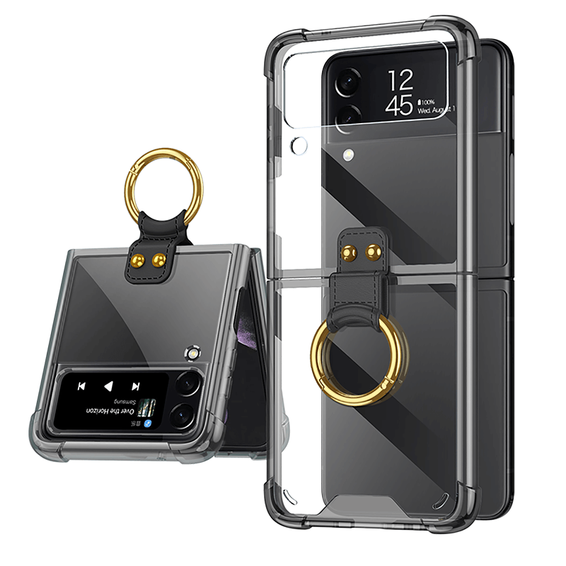 Transparents Airbag Ring Holder Anti-knock Protection Cover Case For Samsung Galaxy Z Flip 3 5G