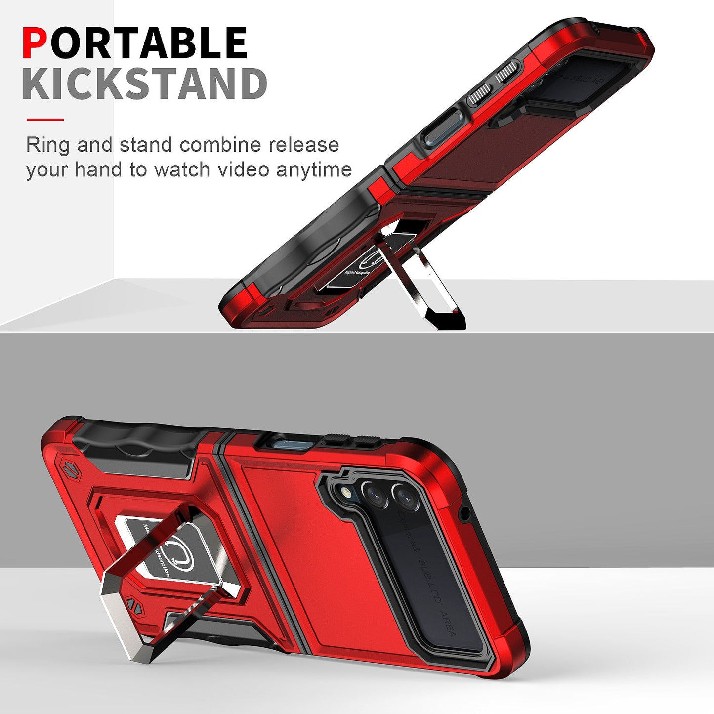 With Ring Holder Hard Strong Protective Case for Samsung Galaxy Z Flip3 Flip4 5G Flip 3 Non-Slip Mobile Phone Cover