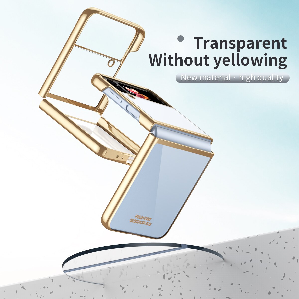 Clear Plating Capa For Samsung Galaxy Z Flip4 5G  Case Fundas Transparent Frame Hard PC Protection Cover
