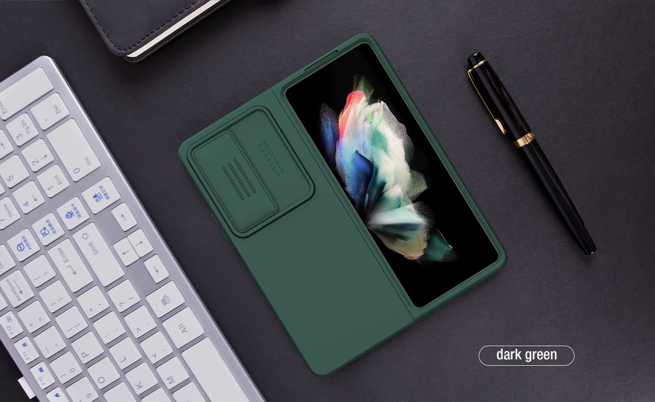 Liquid Silicone Samsung Galaxy Z Fold4 5G Case With Camera Lens Protector