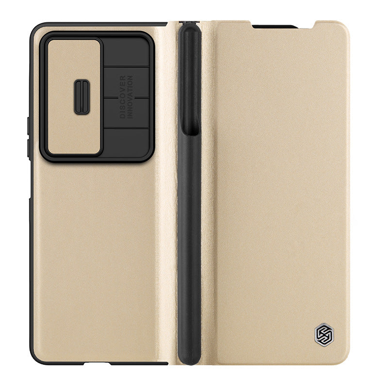 Full Protect Leather Case For Samsung Galaxy Z Fold4 5G with Camera Lens Protector