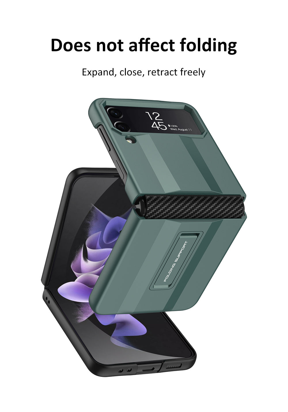 Full Protection Shockproof Phone Case With Folding Stand For Samsung Galaxy Z Flip4 5G